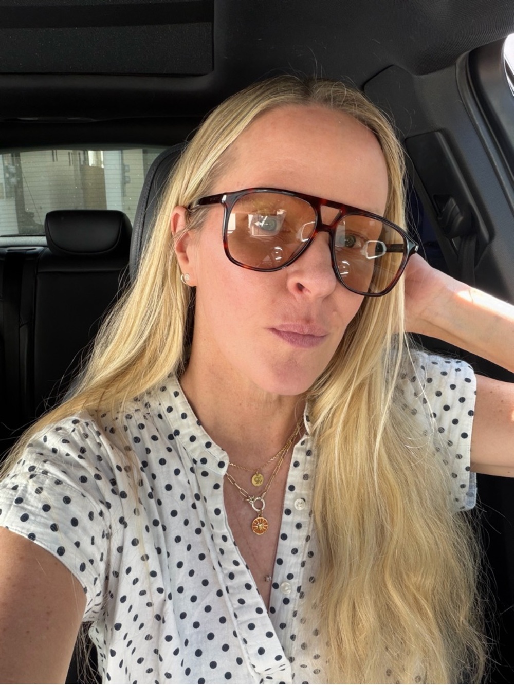 Saint Laurent Tortoiseshell Aviator Sunglasses with Brown Lenses